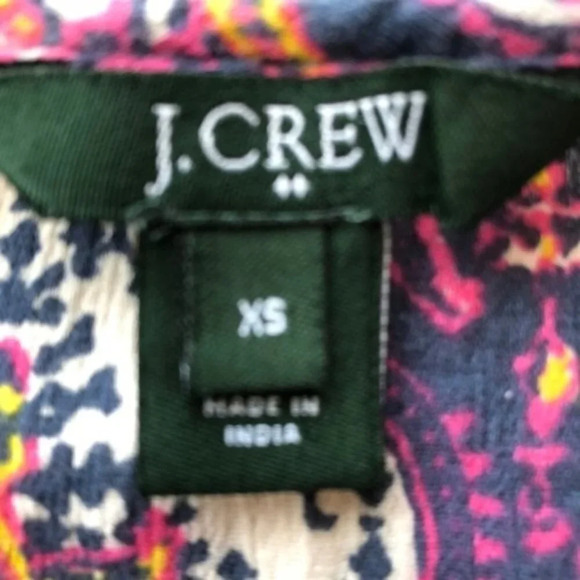 J. Crew Tunic Top Shirt Cotton Medallion Print XS - Picture 4 of 4